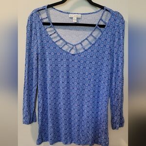 Dana Buchman Blue Cotton Shirt Sz M